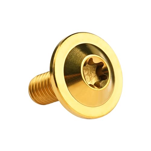 Image of Titanium Torx Head M6 x15 20mm Bolt Screw for Bicycle Motorcycle Car Modification Pack of 6 (Gold, M6x15mm)