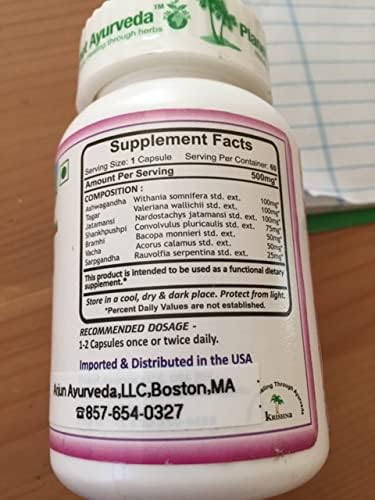 Miniatura 3 de Sleep Naturals - 2 botellas (cada 60 cápsulas, 500 mg) - Remedio ayurvédico de Planet Ayurveda (en Estados Unidos)