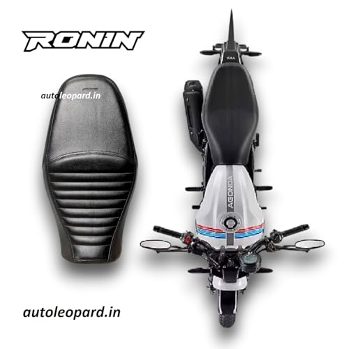 Image of Ronin 225 Bike SEAT Cover,PU Leather,Ready to FIT,Rope PROVIDED,Colour Black,10 mm Cushion Foam.Quality and Fitting Tested