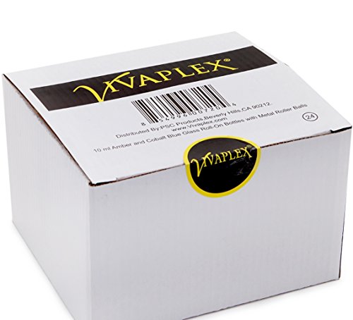 Vivaplex, 24, Amber & Cobalt Blue, 10 ml Glass Roll-on Bottles with Stainless Steel Roller Balls. 3-3 ml Droppers included3