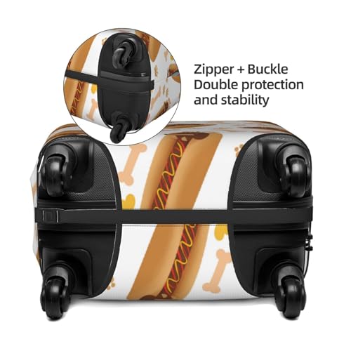 Luggage Cover Protector Suitcase Cover - Funny Dachshund Hot Dog Print Santi-Scratch Uitcase Covers for Luggage3