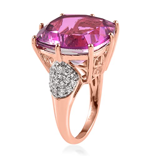 Shop Lc Lilac Triplet Quartz White Zircon 925 Sterling Silver Vermeil Rose Gold Plated Cocktail Ring For Women Jewelry Gifts Size 8 Ct 17.92 Engagement Anniversary Wedding Promise Birthday #TOP3