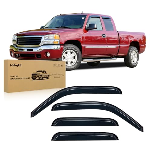 Image of Nilight Window Visors for Chevy Silverado /GMC Sierra Extended Cab 1999-2006