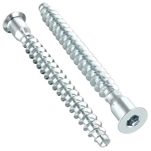 Confirmat Screws (Pack of 50) Hex Socket Steel Allen Flat Head Wood Chipboard Flat Pack Furniture Zinc 7.0 x 50mm