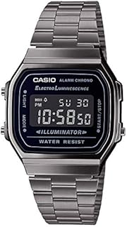 Casio Herren Digital Japanischer Quarz Uhr mit Edelstahl Armband A168WEGG-1BEF
