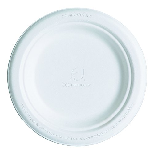 Eco-Products Compostable 6 inch Sugarcane Plates - Case of 1000 - EP-P016, White