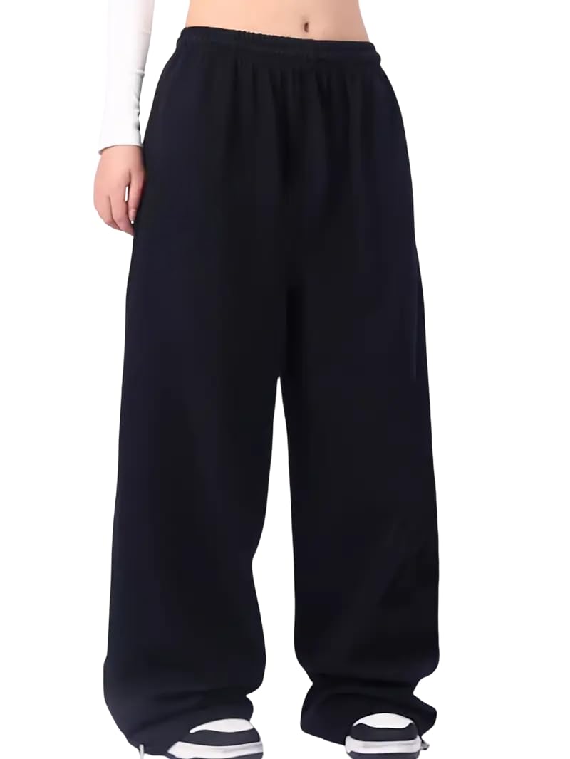 dockstreet Straight Wide fit Long Length Open Bottom Jogger for Women/Trending Multi Pocket Style, Relaxed Casual Pants for Women-picture-30