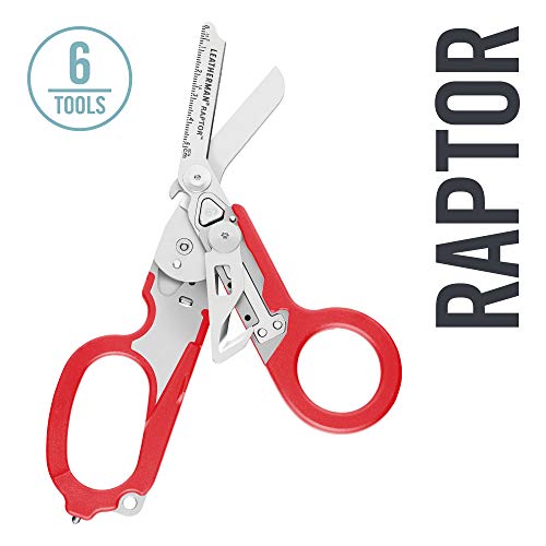 LEATHERMAN - Raptor Emergency Response Shears with Strap Cutter and Glass Breaker, Red