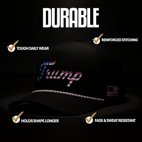 Image of Curves & Clubs Trump Golf Hats - One Size Adjustable Men's Hat - Breathable & Durable Trump Rope Hat - Perfect Golf Gift
