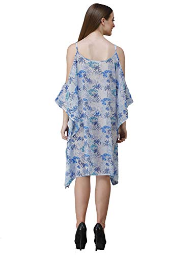 Image of RAVI RAJORIA Georgette Digital Printed Beach Wear Kaftan Blue Free Size R800 | Multi Color 2