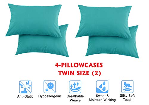 Elegant Comfort Luxury Soft Bed Sheets 1500 Premium Hotel Quality Microfiber Softness Wrinkle and Fade Resistant (4-Piece) Bedding Set, Twin/Twin XL, Santorini Teal