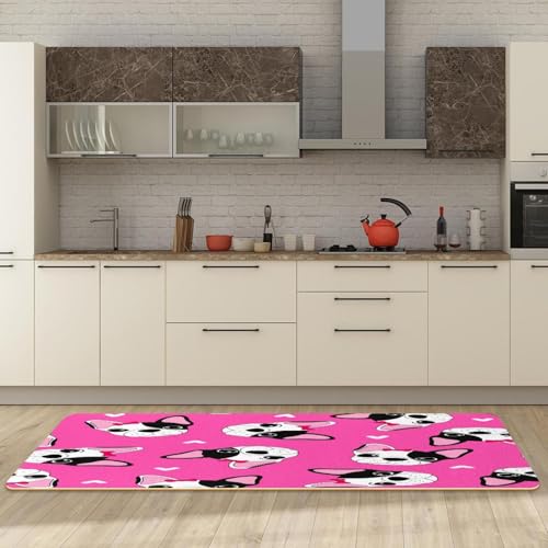 Tapete de cocina con diseño de perro en lazo rojo de 2 piezas 3