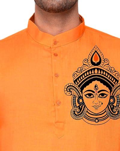 Image of Men's Digital Printed Kurta for Festival Navratri Pooja