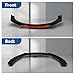 Silscvtt Universal Glossy Black Front Bumper Lip Spoiler Splitter 4 Pieces Kit Red Tongue