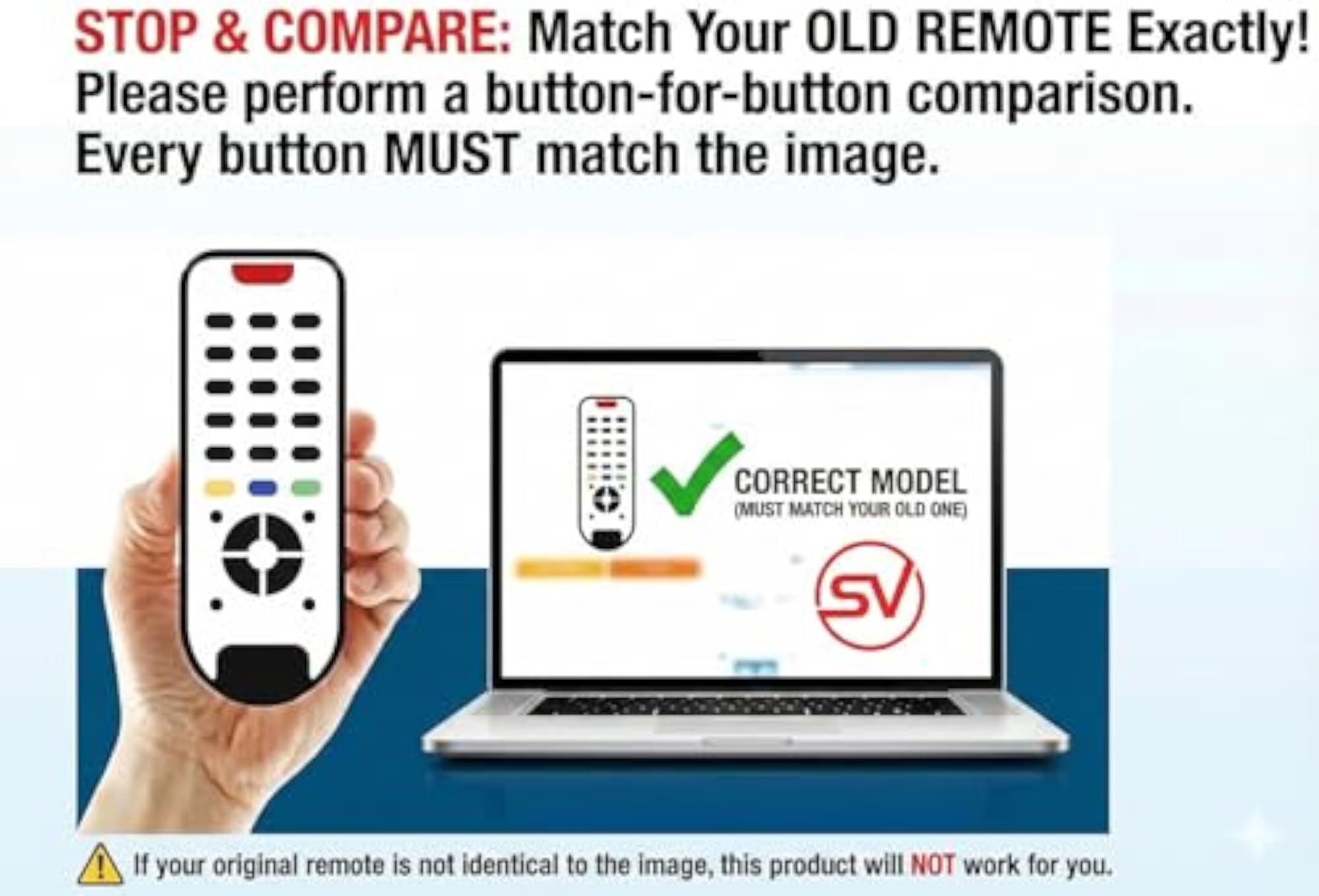 SV Remote Control Compatible with Lifelong Electronics