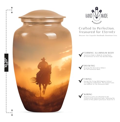 Image of Cowboy Urn - Adult Female Mother Cremation Urn (10 inch Pack of 1)