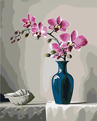 Point de croix pré-imprimé 11CT kit complet de broderie fleurs en vase de 40x50 cm