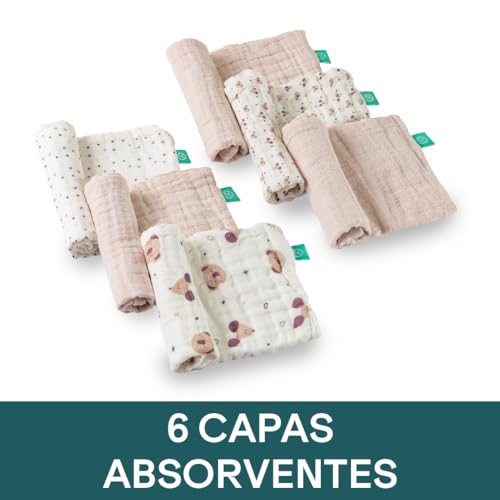 KOALA BABYCARE – Musselinas Bebé Algodão 30×30 – Pacote com 6 Unidades – Musselinas de algodão para recém-nascidos