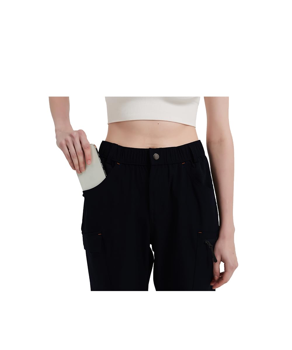 Women Hiking Pants Lightweight Outdoor Sports Dry Quick Cargo Comfortable Elastic Waist Pockets - image 4