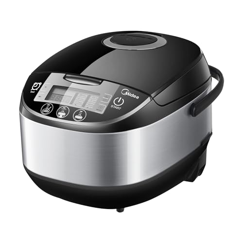 Midea Reiskocher, Multikocher mit 11 Programme, Rice Cooker 5 L für 2-10 Personen, Slow Cooker & Dampfgarer mit 24h Warmhaltefunktion, Timer, inkl. Dämpfeinsatz, Löffel &...