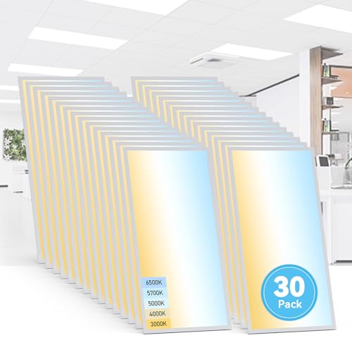 Image of AIKVSXER 30 Pack 2x4 LED Flat Panel Light - Selectable 5 CCT 3000K-6500K & 5 Wattage 30-70W 7700Lm 0-10V Dimmable 2x4 led Drop Ceiling Lights 120-277V for Commercial and Home