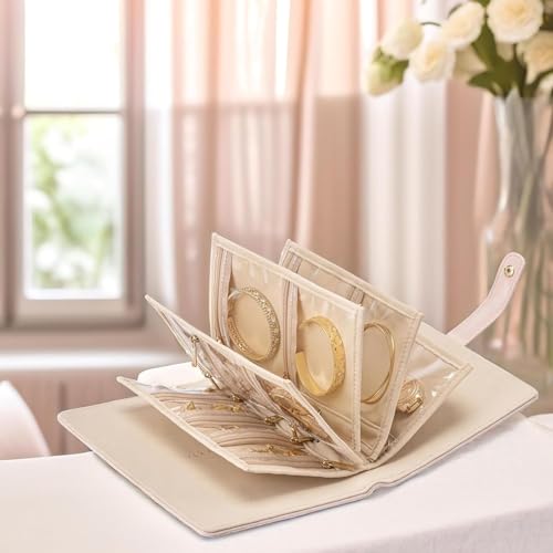 Image of travel Jewelry Organizer Book, Portable Jewelry Case with Removable Pages, Soft Velvet Lining, Large Capacity Jewelry Pouch Bag for Earrings, Rings, Necklaces, Gift for Women (Pink)