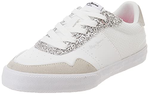 Basket Fille Pepe Jeans Kenton Hami Mesh Blanche pour Enfant