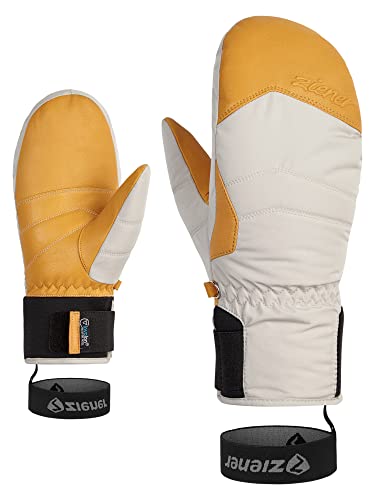 Ziener Women's Kalea Ski Mittens Winter Sports | Waterproof Extra Warm Wool Silver Beige 7