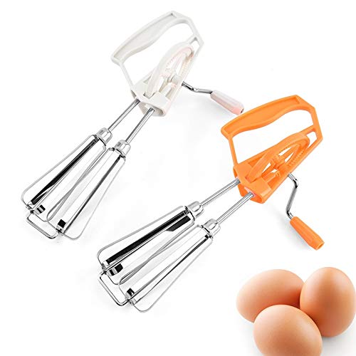 Batidor manual de huevos, batidor de huevos, batidor de crema, espumador duradero, herramientas de cocina prácticas (naranja)