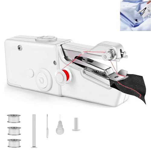 Handnähmaschine, Tragbare Mini-Nähmaschine, Kabellose Tragbare Elektrische Handnähmaschine Mit Nähzubehör für Anfänger, Nähen Geeignet für Kleidung, Vorhänge, DIY Home Travel(Weiß) Handnähmaschine, Tragbare Mini-Nähmaschine, Kabellose Tragbare Elektrische Handnähmaschine Mit Nähzubehör für Anfänger, Nähen Geeignet für Kleidung, Vorhänge, DIY Home Travel(Weiß)