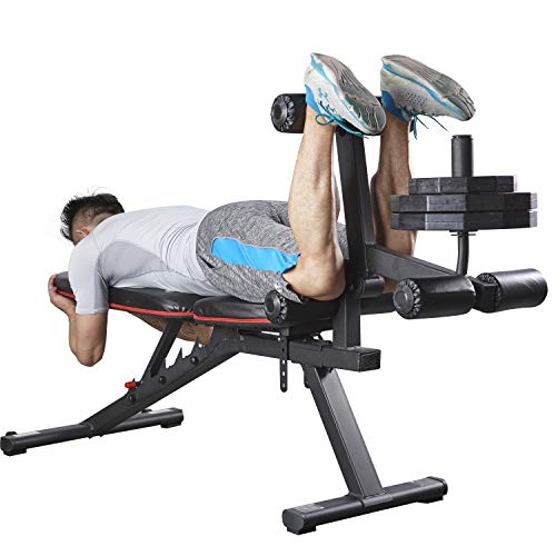 HARISON Weight Bench Adjustable Utility Exercise Workout Bench with Barbell Rack and Preacher Pad Leg Extension for Full Body Home Gym Strength Training Multi-Purpose Folding Flat Incline Decline Bench 550 LBS (HR-609) - Home Fitness Guru HARISON Weight Bench Adjustable Utility Exercise Workout Bench with Barbell Rack and Preacher Pad Leg Extension for Full Body Home Gym Strength Training Multi-Purpose Folding Flat Incline Decline Bench 550 LBS (HR-609) - Image 5