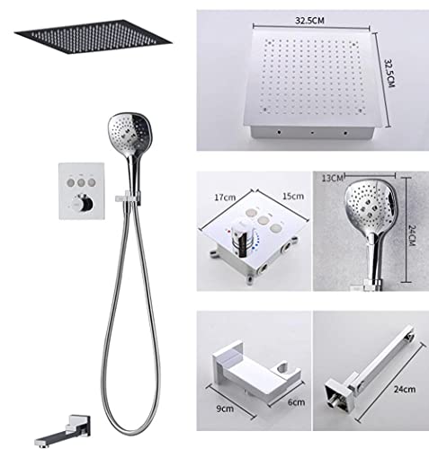 Kit de douche chromé thermostatique encastré avec mitigeur B - 3