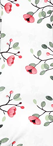 Image of Cortina Chair Slipcovers | Removable Protection Chair Cover | Floral Print Universal Fit Super Soft Stretchy Polyester Spandex | Wedding, Hotel, Party | Pack of 8, White 4