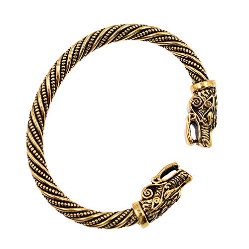 Preisvergleich Produktbild ACAMPTAR Damen Herren Zwei Armaturen Armband Edelstahl Schmuck Vergoldet Einfache Klassische Armreif Handgelenk Band Hand Schmuck Geschenk Uralt Gold