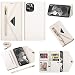 Produktbild Vepbk Brieftasche Hülle für iPhone 12 / iPhone 12 Pro (6,1) Handyhülle Handytasche Case Hülle Leder Geldbörse Tasche mit Reißverschluss Kartenfach Umhängeband Wallet Cover Klapphülle,Weiß