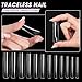 AORAEM Extra Long Square Full Cover Nail Tips 240PCS XXXL Clear Full Cover Fake Nails False Nails 12 Sizes Tapered Square Press on Fake Nail Tips for Acrylic Nails Salons Home DIY with Box