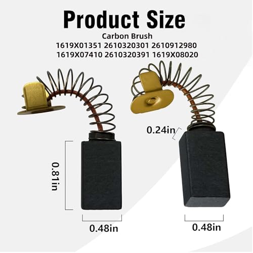 Image of 6 Pack 1619X08020 1619X07410 Carbon Brush Set for Skil Bosch HD77 | Fits for Skil Bosch HD77, S77 and CIR SAW; replaces 1619X01351, 2610320301, 2610912980, 2610320391 and 1619X07410.