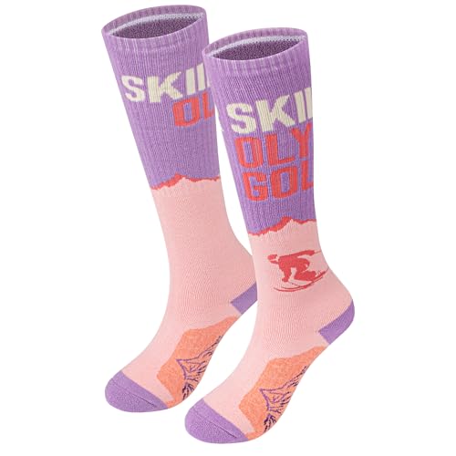 UrbanMover 2 Paar Merino-Woll-Skisocken Damen Jugendliche Herren 35–38, warme, atmungsaktive Winter-Socken mit Thermokissen für Ski, Snowboard, Wandern, Jagen & Arbeit