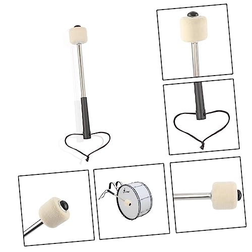 LALADEFIEE 1個 羊毛フェルトのドラムスティック スネアドラムマレット ドラムスティック スティック ドラム ドラムマレット ドラムスティック 白い