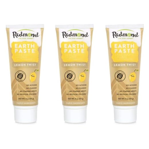 REDMOND - Earthpaste All Natural Non-Fluoride Vegan Organic Non GMO Real Ingredients Toothpaste, Lemon Twist, 4 Ounce, (3 Pack)