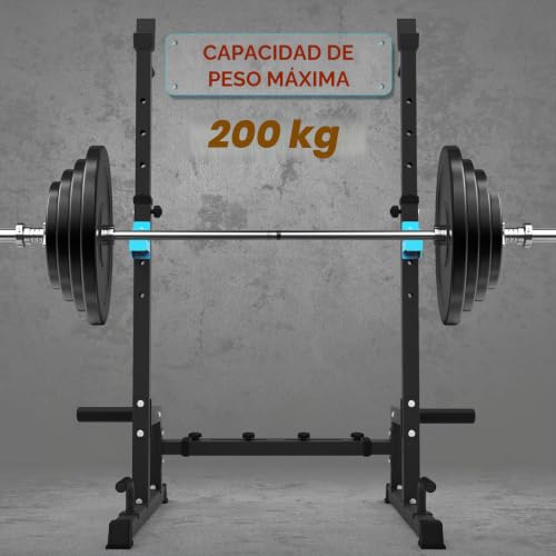 Miniatura 6 de Rejilla Para Sentadillas Estante De Barra Soporte De Inmersión Ajustable En Altura Gimnasio Hogar Levantamiento De Pesas Prensa De Banco Estación De Inmersión Empuje Hacia Arriba