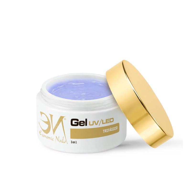 Economic Nails – Gel UV Monophase 15ml | 3 en 1 Gel pour ongles = Base + Construction + Finition | UV/LED