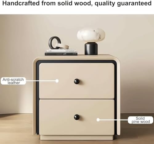 Wooden Nightstand - Floorstanding Bedside Table & End Table for Small Spaces - Space-Saving Bedside Cabinet & Side Tables for Living Room (45cm)