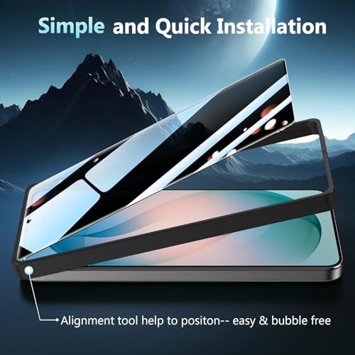 Image of NISHTECH 100% Fingerprint Unlock Support Privacy Tempered Glass for Samsung Galaxy S22, S23 5G Anti-Spy, Anti-Glare Screen Protector, Full Coverage, 9H Hardness With Installation Kit
