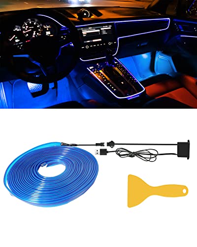 YONGMING Néon El Fil USB 5M/16ft pour Voiture,Lumière au Néon LED pour Chambre, Noël, Fête,l'intérieur de Voiture Décorative Atmosphère Bande...