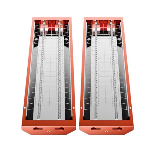 Goudergo 2000W Paint Baking Lamp, 2PCS Up and Down by 45° Angle Adjustable Heat Lamp, Portable Paint Curing Lamp Tool for Car Painting, Local Paint Drying, Putty Drying