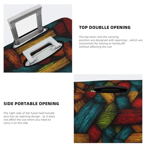 Color Basketweave Pattern Elastic Travel Luggage Covers Dustproof Scratch-Resistant Suitcase Protector Fit 22-24 Inch3