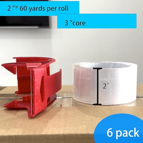 WELSTIK 6 Pack 50MM x 100M Heavy Duty Clear Packaging Tape with Free Dispenser - Image 2