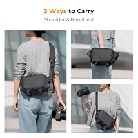K&F CONCEPT Kameratasche Klein, Camera Bag, Fototasche Klein für DSLR/SLR/Zubehör, Einfache Mode Umhängetasche, Schwarz (Gr. S) – Ansicht 7