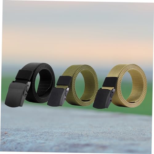 CLISPEED 3pcs Quick-dry Canvas Belt with Plastic Buckle for Outdoor Sports Breathable and Comfortable Training Belts3